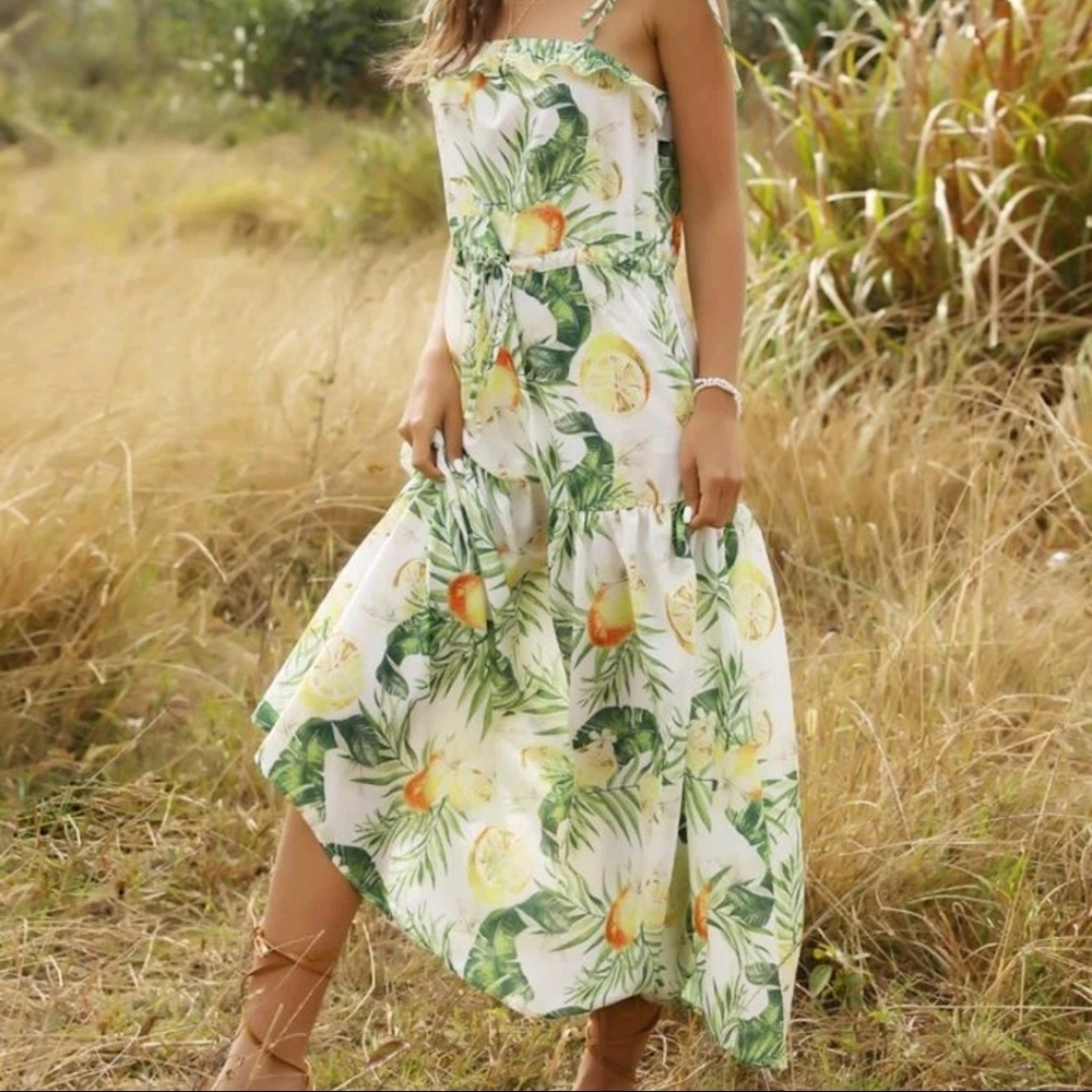 SHEIN Lemon Maxi Dress